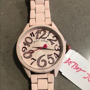 Betsey Johnson NWT Never Worn Blush Pink with Heart & Pink Glitter Numbers